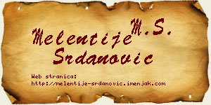 Melentije Srdanović vizit kartica